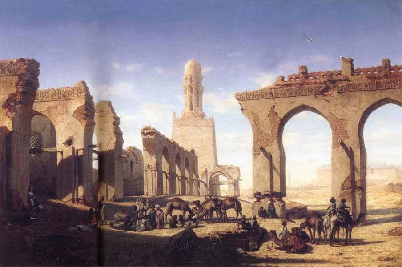 Prosper Marilhat The Ruins of the El Hakim Mosque in Cairo China oil painting art
